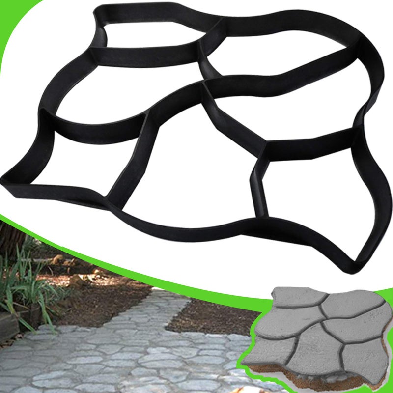 CJGQ Walk Maker Reusable Concrete Path Maker Molds Stepping Stone Paver Lawn Patio Yard Garden DIY Walkway Pavement Paving Moulds (Oversized) - Image 1
